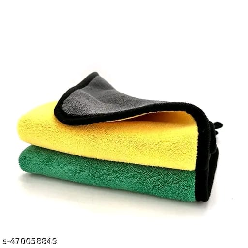 HM Villa Microfiber Towel for Car Cleaning and Detailing, 30x40cm 800 GSM - Dual Sided, Extra Thick Plush, Lint Free Microfiber Cloth - (Pack of 3)
