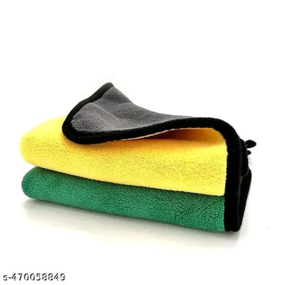HM Villa Microfiber Towel for Car Cleaning and Detailing, 30x40cm 800 GSM - Dual Sided, Extra Thick Plush, Lint Free Microfiber Cloth - (Pack of 3)