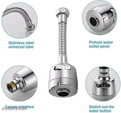 CLIXERA Sink Faucet Sprayer Attachment 360 Rotatable Kitchen Tap Head Replacement,Anti-Splash Faucet Nozzle Head with Hose and Universal Connector, 6.5 X 10 X 1 Inch, Silver