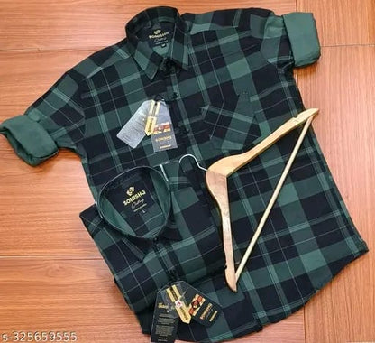 Men's Party Wear Casual Solid Full Sleeves Printed Cotton Premium Graphic Checked Shirt (Gold) By Sonishq