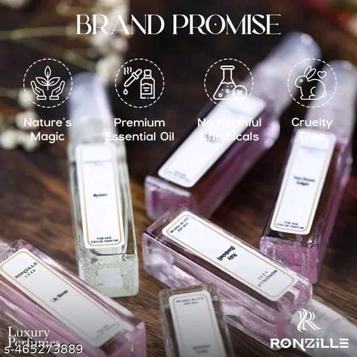 Ronzille Luxe Women Eau De Perfume Enchanted Bloom Eau, Lily Bloom,Mystara,Ruby,Yuzu Breeze,Sweet Serenade- 48ml(Set of 6)