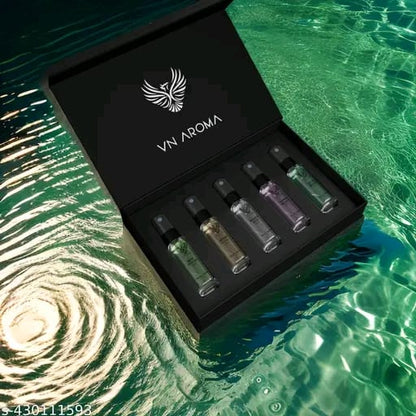 VN AROMA Luxury Fragrance Gift Set | 5 x 8ml | Premium Perfume |Long Lasting Eau de Parfum - 40 ml
