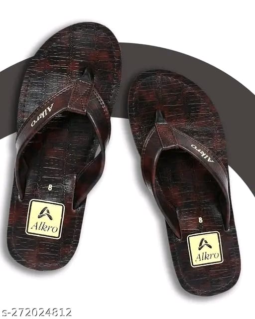 Trendy Comfort Synthetic Textured Thong Flip-Flops Slip-On Lightweight Slippers