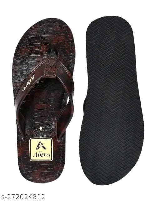 Trendy Comfort Synthetic Textured Thong Flip-Flops Slip-On Lightweight Slippers