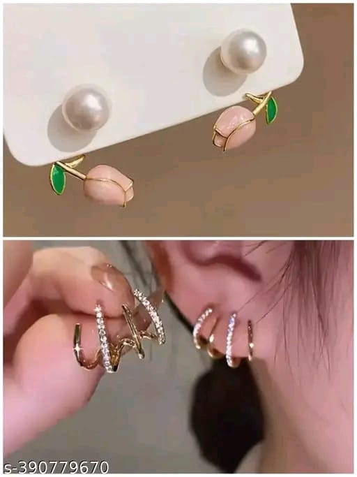 Combo Pack Of 2 korean Stud Earrings For Women and Girls