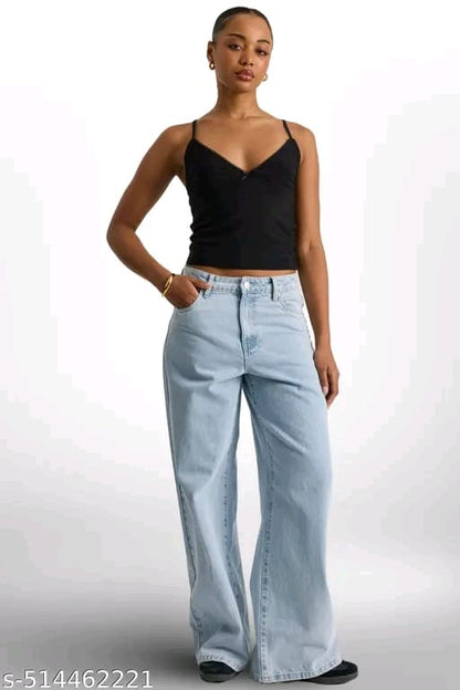 wide leg demin women jeans