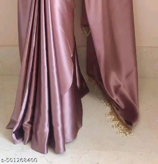 Plain Bollywood Satin, Silk Blend Saree
