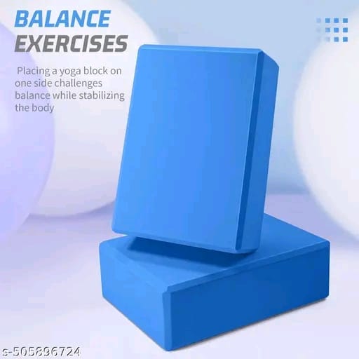 Manogyam Multicolour Yoga Blocks 2 Pack, EVA Foam Yoga Block Supportive Latex-Free, Non-Slip Exercise Blocks, Yoga Accessories for Pilates, Meditation, Balance, Stretching and Deep Poses