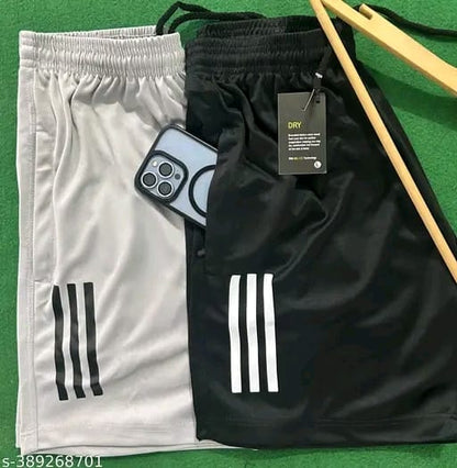 Men black & grey casual running workout sportwear gym yoga short for men
