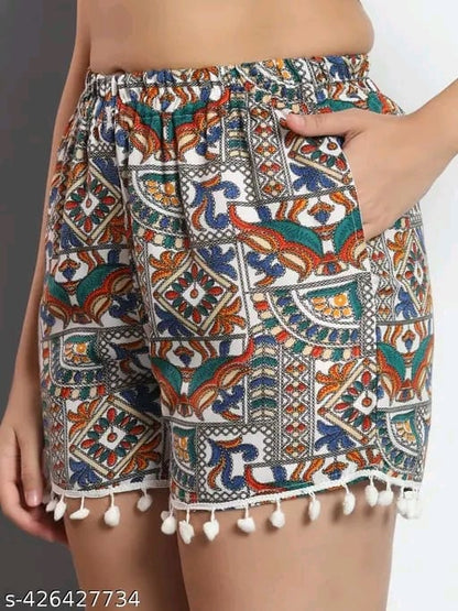 ADDYVERO Printed Women Multicolor Casual Shorts