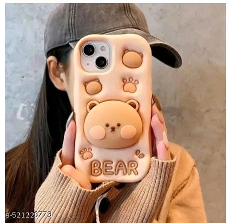 Elevate Cute Cover for i-Phone 15, 3D Fun Cartoon Design Case with 360 Camera Protection and Shockproof