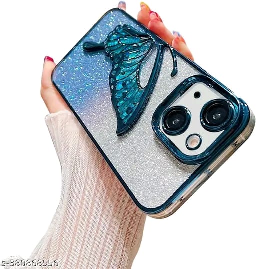 Designed for iPhone 13 / iPhone 14 / iPhone 15 Cover with Luxury Glitter Cute Butterfly Plating Design Aesthetic Women Teen Girls Back Cover Cases for iPhone 13 / iPhone 14 / iPhone 15