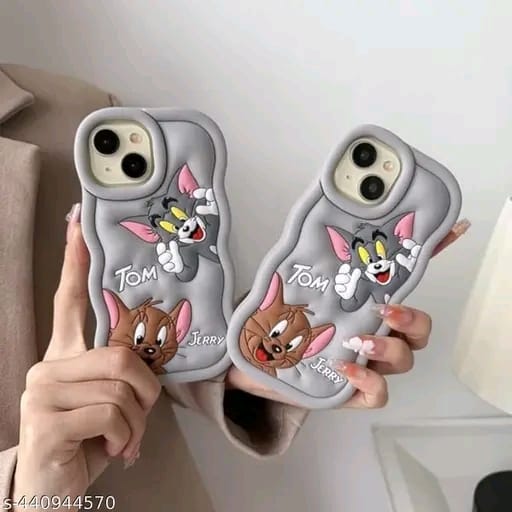 Elevate Soft Tom & Jerry Case Cover for i Phone 13, 3D Cute Cartoon Design Full Protective Case for i Phone 13 - Black