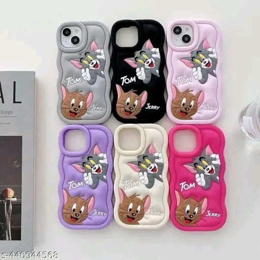 Elevate Soft Tom & Jerry Case Cover for i Phone 13, 3D Cute Cartoon Design Full Protective Case for i Phone 13 - Black