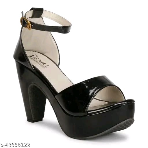 Black Solid High Heel For Women