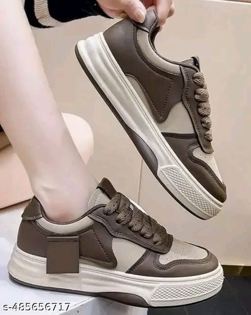 Attractive Fashionable Casual Sports Shoes Sneakers | Stylish Trendy Comfotable Lightweight Running Gym Walking Casual Lace-Up Sneaker Shoes for Women & Girls[brown] new