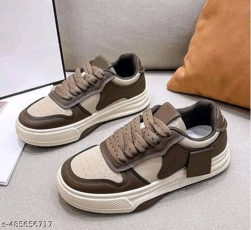 Attractive Fashionable Casual Sports Shoes Sneakers | Stylish Trendy Comfotable Lightweight Running Gym Walking Casual Lace-Up Sneaker Shoes for Women & Girls[brown] new