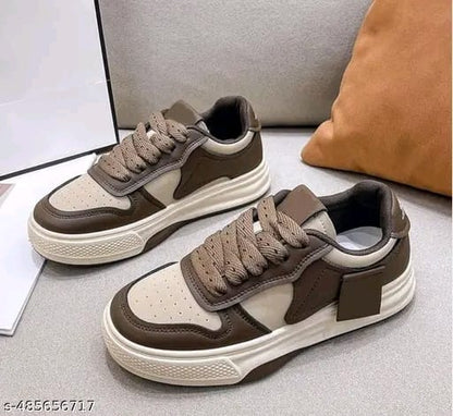 Attractive Fashionable Casual Sports Shoes Sneakers | Stylish Trendy Comfotable Lightweight Running Gym Walking Casual Lace-Up Sneaker Shoes for Women & Girls[brown] new
