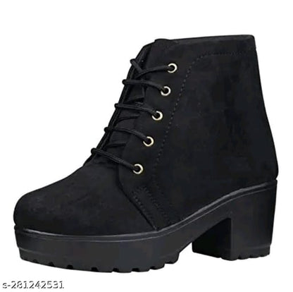 Trendy Premium Quality Trending and Stylist Boot for Girls Latest Stylish Mid-Top Heels Ankle Velvet Boots for Women/Girls/Ladies.