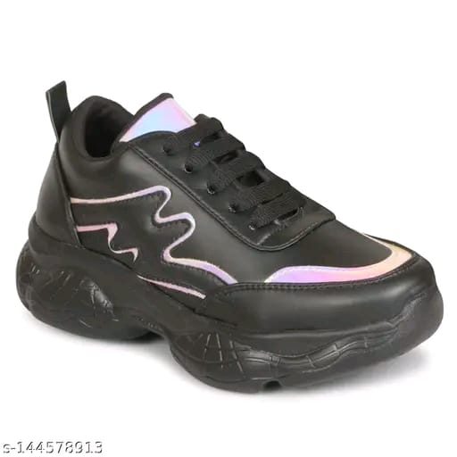 Womens Shoes Sports Sneaker Shoes Design M Sticker Lace-Up Solid Lightweight Sports Sneaker Shoes for Women's & Girls
