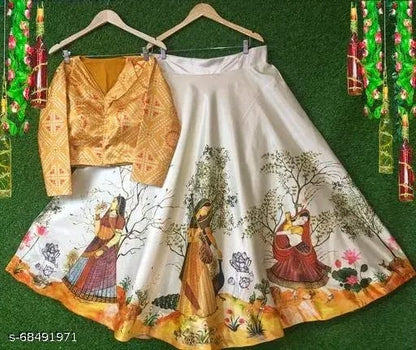 Bandhani Women's Pure Silk Blend Lehengha Choli