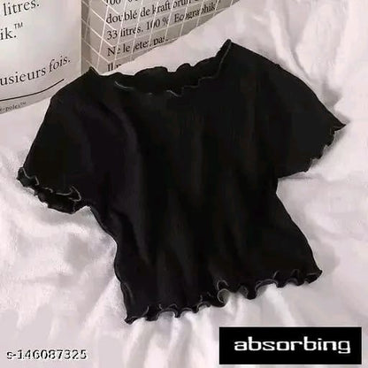 SHORT SLEEVE CROP TOP FOR WOMEN