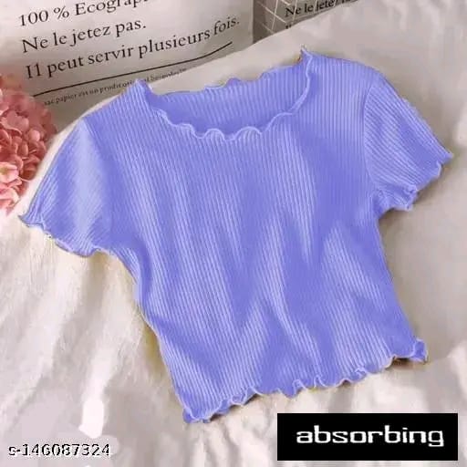 SHORT SLEEVE CROP TOP FOR WOMEN