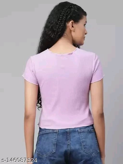 SHORT SLEEVE CROP TOP FOR WOMEN