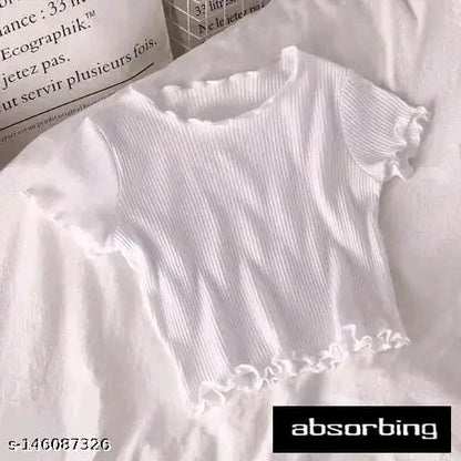 SHORT SLEEVE CROP TOP FOR WOMEN