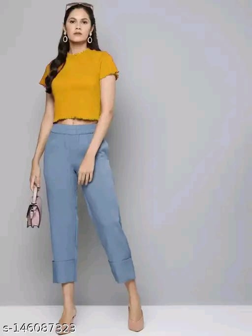 SHORT SLEEVE CROP TOP FOR WOMEN