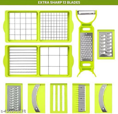 13-in-1 Vegetable Grater and Slicer – Multi-Purpose Cutter Machine Grinder, Chips Cutter, Dry Fruits Cutter & Tomato Slicer for Easy Cooking