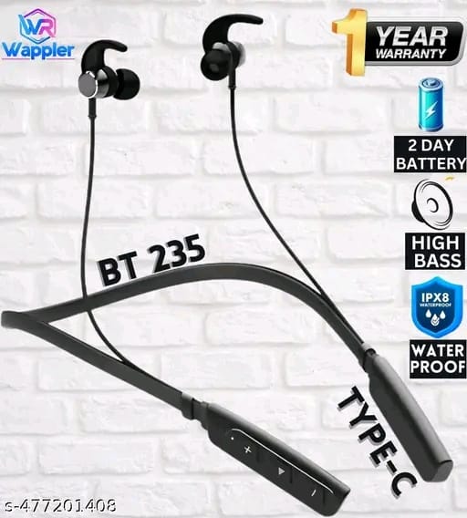 Bluetooth Neckband | Wireless Neckband | Crispy And Clear Sound Quality Deep Bass 20Hr Battery Type C Fast Charging Magnetic Lock