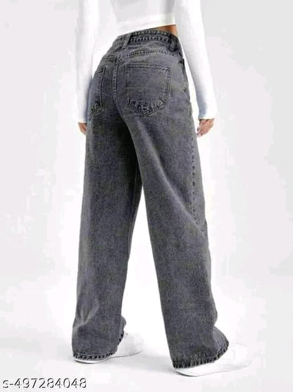 WOMEN'S STRAIGHT FIT BLAST WASH JEANS FOR WOMEN