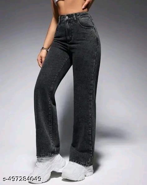 WOMEN'S STRAIGHT FIT BLAST WASH JEANS FOR WOMEN
