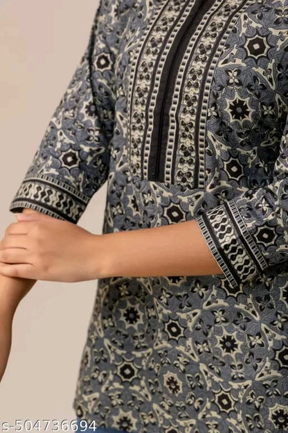 "Women's Rayon Printed Short Kurta | Short Kurta For Women | Short Kurta | Printed Short Kurta | | Womens Printed Cotton Top | Short Kurti | "