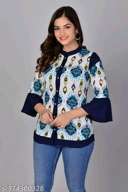 womens rayon printed top
