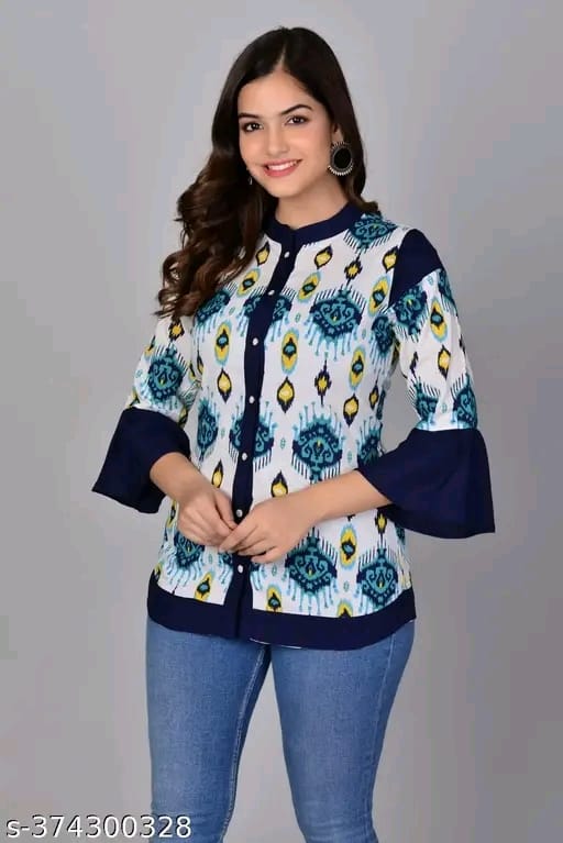 womens rayon printed top