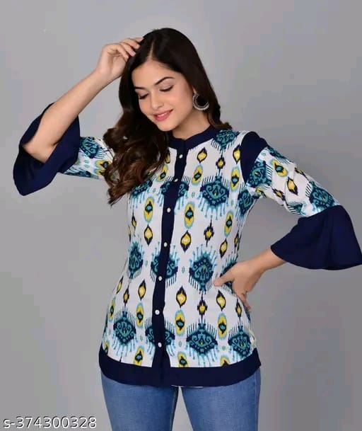 womens rayon printed top