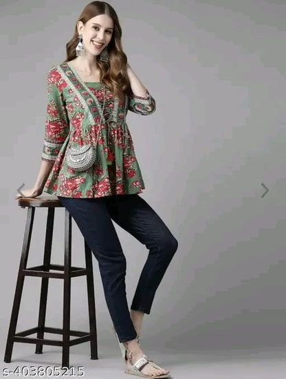 NEW PRINTED TOP FOR WOMEN & GIRLS, TOP AND TUNIC, STYLISH TOPPER, SUMMER TOP FOR GIRLS