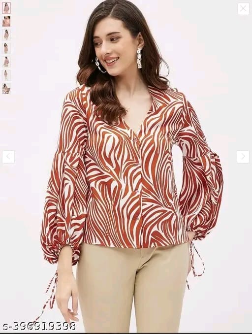 Full, Puff Sleeves Multicolor Top For Women, Western Wear Top, Women Top, Tops For Women