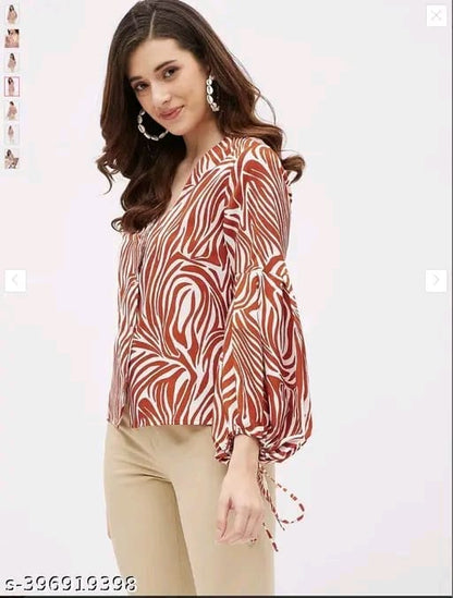 Full, Puff Sleeves Multicolor Top For Women, Western Wear Top, Women Top, Tops For Women
