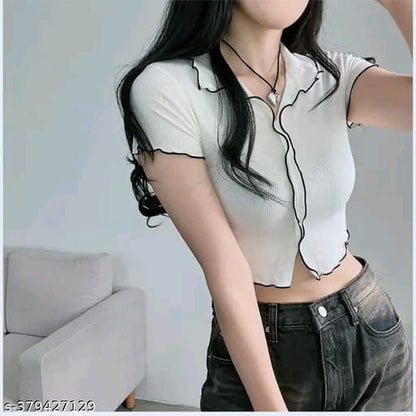 Half Shirt, Midriff Top or Cutoff Shirt Verdusa Ruched Crop Top: The Perfect Summer Top