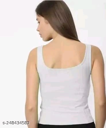 "Women & Girls Button Tank Tops Square Neck Solid Color "