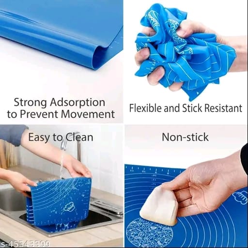 Roti Mat, Baking Mats, Non-Stick Silicon Reusable Pastry Fondant Dough Roti Chapati Rolling Baking Sheet mat with Measurements | Liner Heat Resistance Table Placemat Pad Pastry Board (colour may vary depending on availability)