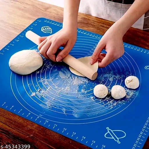 Roti Mat, Baking Mats, Non-Stick Silicon Reusable Pastry Fondant Dough Roti Chapati Rolling Baking Sheet mat with Measurements | Liner Heat Resistance Table Placemat Pad Pastry Board (colour may vary depending on availability)