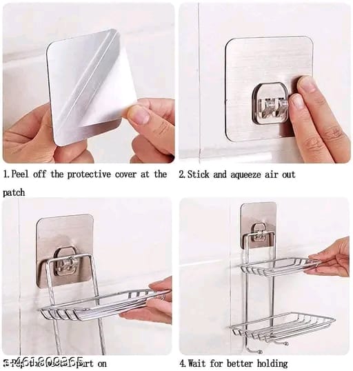 Vaiva Stainless Steel Wall Mount Self-Adhesive Waterproof Kitchen Bathroom Double-Layer Soap Dish Holder, 2 Layer Soap Dish (Silver)
