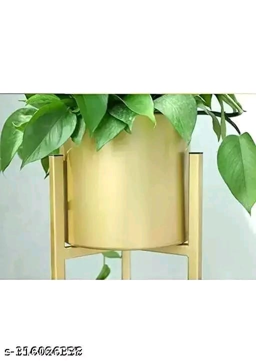 Modern Metal Floor Tall Indoor Plant Stand Flower Stands for Living Room Bedroom Display Plant Stand with Planter Pot Set Of 3 Gold | flower stand | plant stand metal | plant stand | plant pots | plant stand |