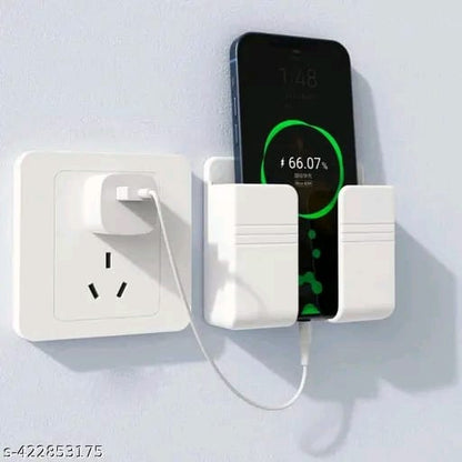 Pack Of 2 Multi-Purpose Wall Mobile / Remote Stand Holder Stand for Charging Mobile Just Fit in Socket and Hang,Wall Mount Hanging Type for All Mobile Mobile Holder