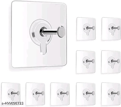 Stainless Steel Nail Free Photo Frame Wall Hook Screw Adhesive Non-Trace No Drilling for Bathroom Shower Kitchen Installation Hanging(PACK 10)