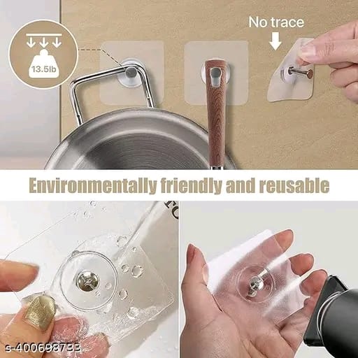 Stainless Steel Nail Free Photo Frame Wall Hook Screw Adhesive Non-Trace No Drilling for Bathroom Shower Kitchen Installation Hanging(PACK 10)